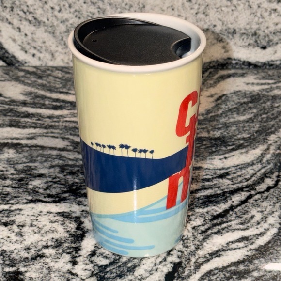 Starbucks 12oz 355mL California Travel Tumbler Mug Palm Trees Sun‎ Design w/ Lid - Picture 4 of 16